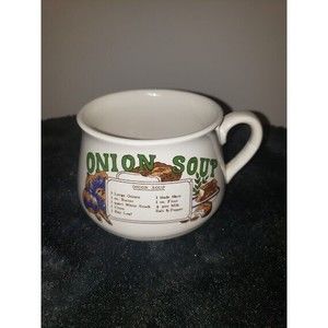 ONION Soup Recipe Handled Mug Cup Bowl Ceramic 16oz. Dat’l Do It DDI Inc. VGC